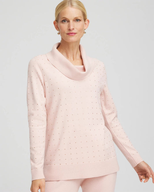 Chico's Zenergy® Luxe Diamante Cowlneck Tunic