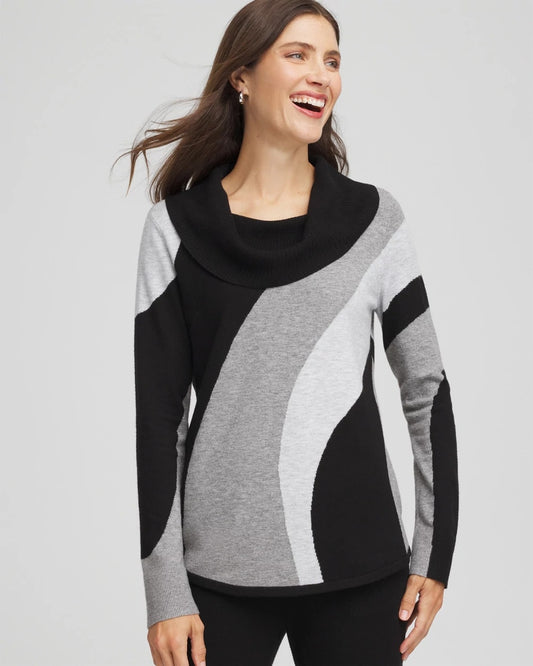 Chico's Zenergy® Luxe Intarsia Cowlneck Top