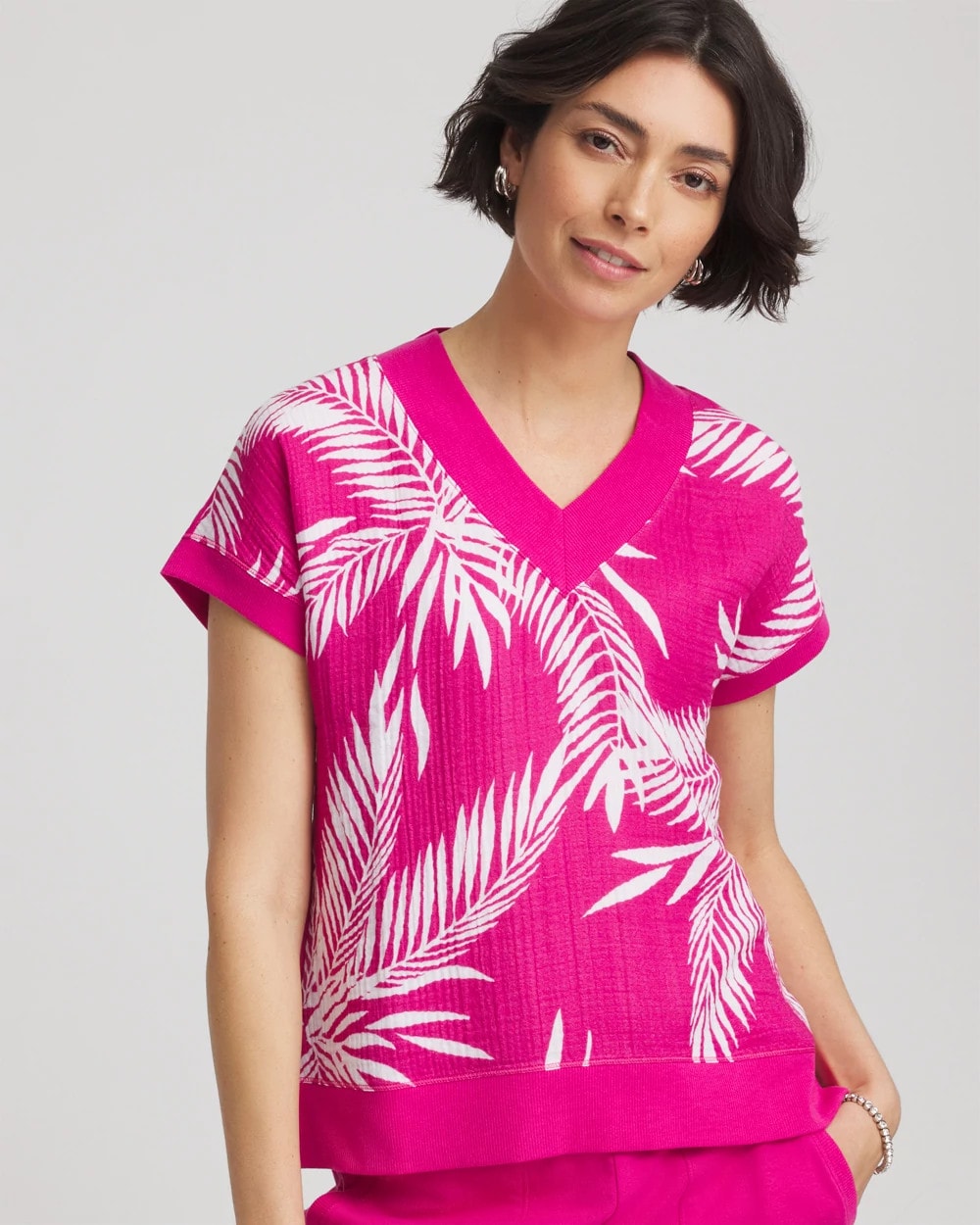 Chico's Zenergy® Tropical Gauze Top