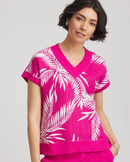 Chico's Zenergy® Tropical Gauze Top