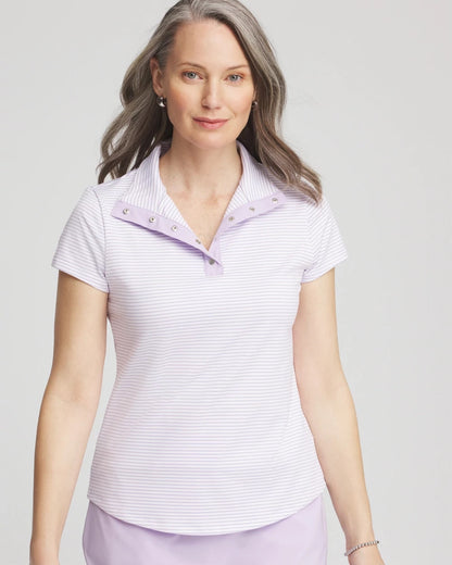 Chico's Zenergy® Striped UPF Short-Sleeve Top