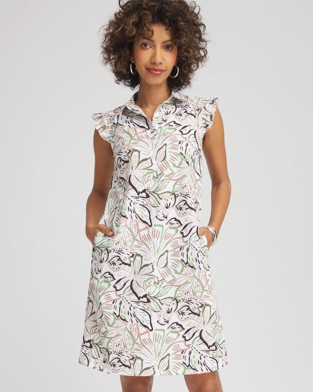 Chico's Zenergy® UPF Knit Floral Polo Dress