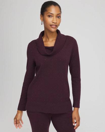 Chico's Zenergy® Luxe Diamante Cowlneck Tunic