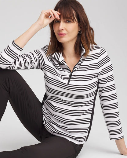 Chico's Zenergy® UPF Stripe Long Sleeve Top