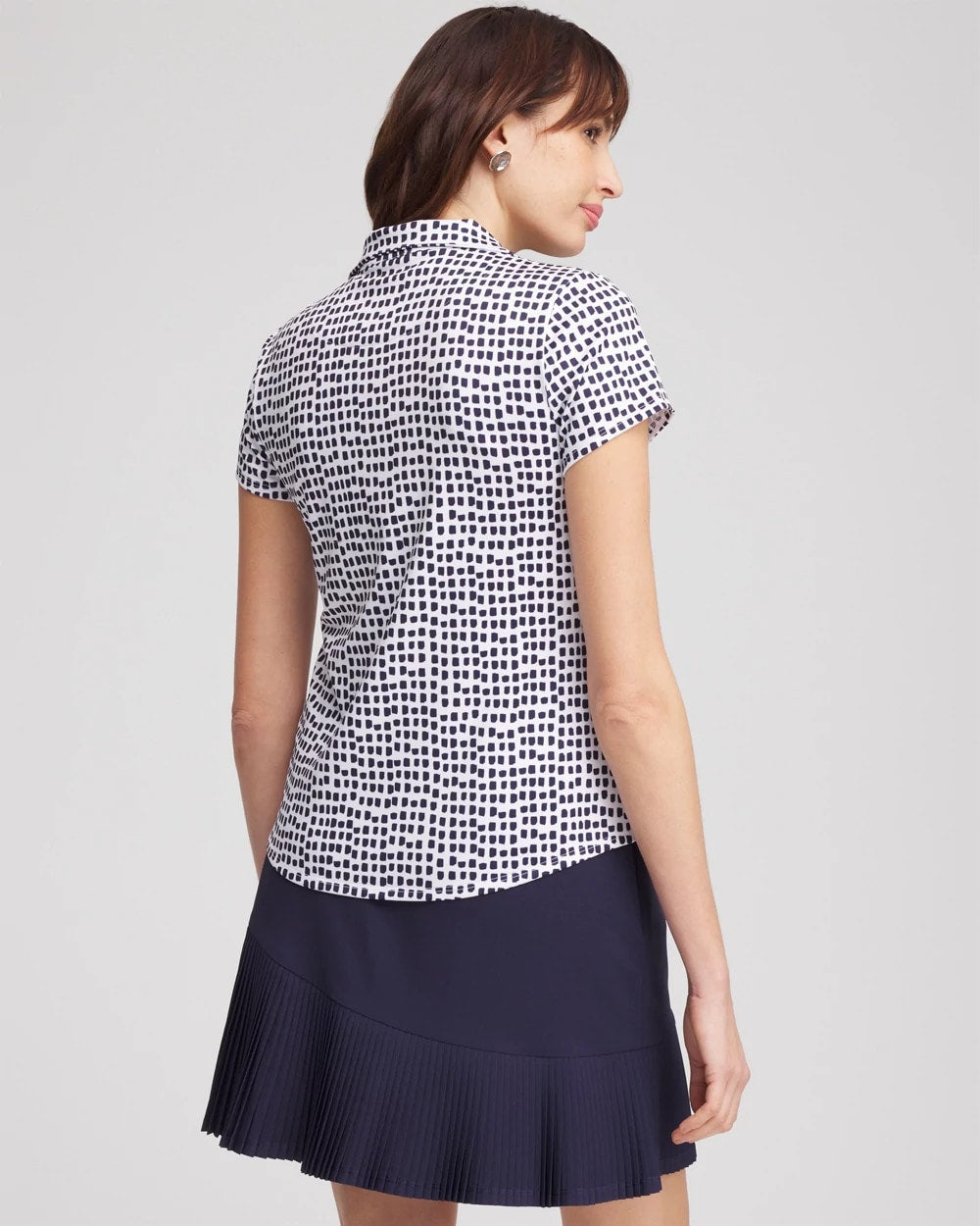 Chico's Zenergy® UPF Dots Mockneck Short-Sleeve Top