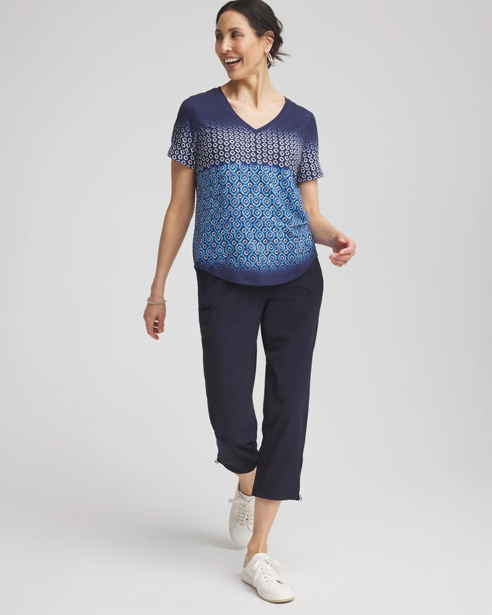 Chico's Zenergy® Graphic Ombre V-Neck Tee