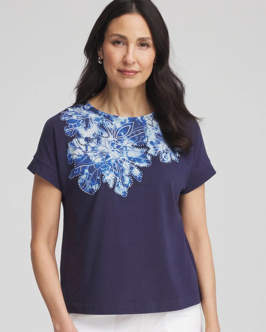 Chico's Zenergy® UPF Knit Applique Dolman Top