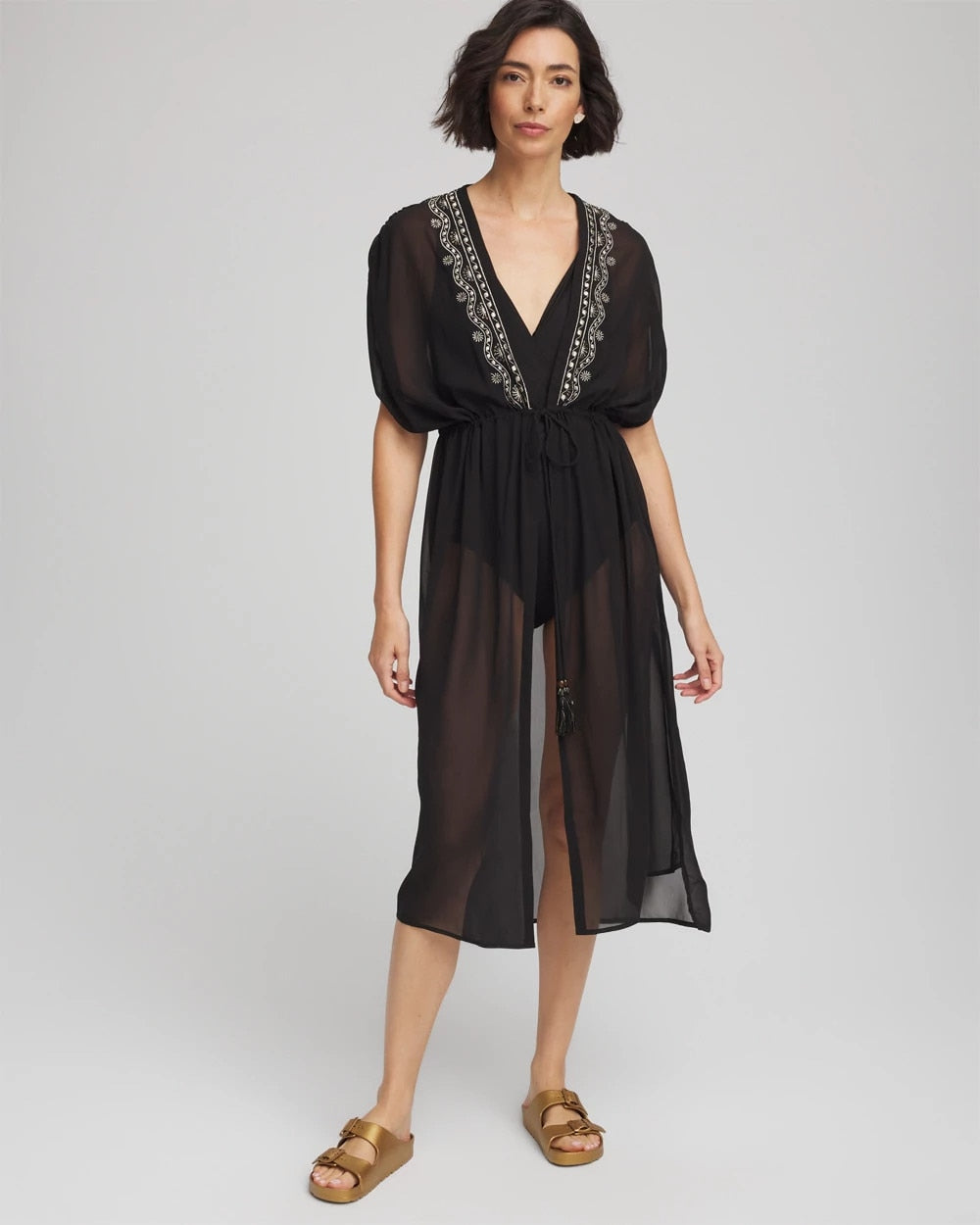 Chico's Miraclesuit® Beach Embroidered Long Kimono