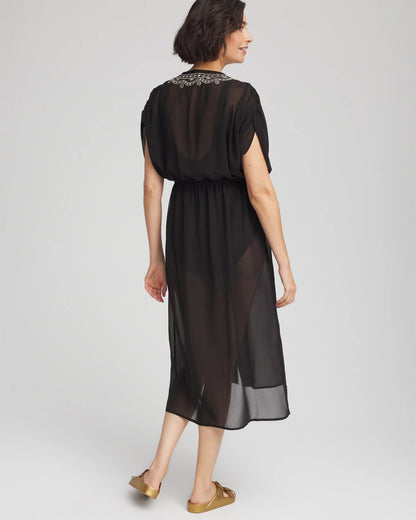 Chico's Miraclesuit® Beach Embroidered Long Kimono