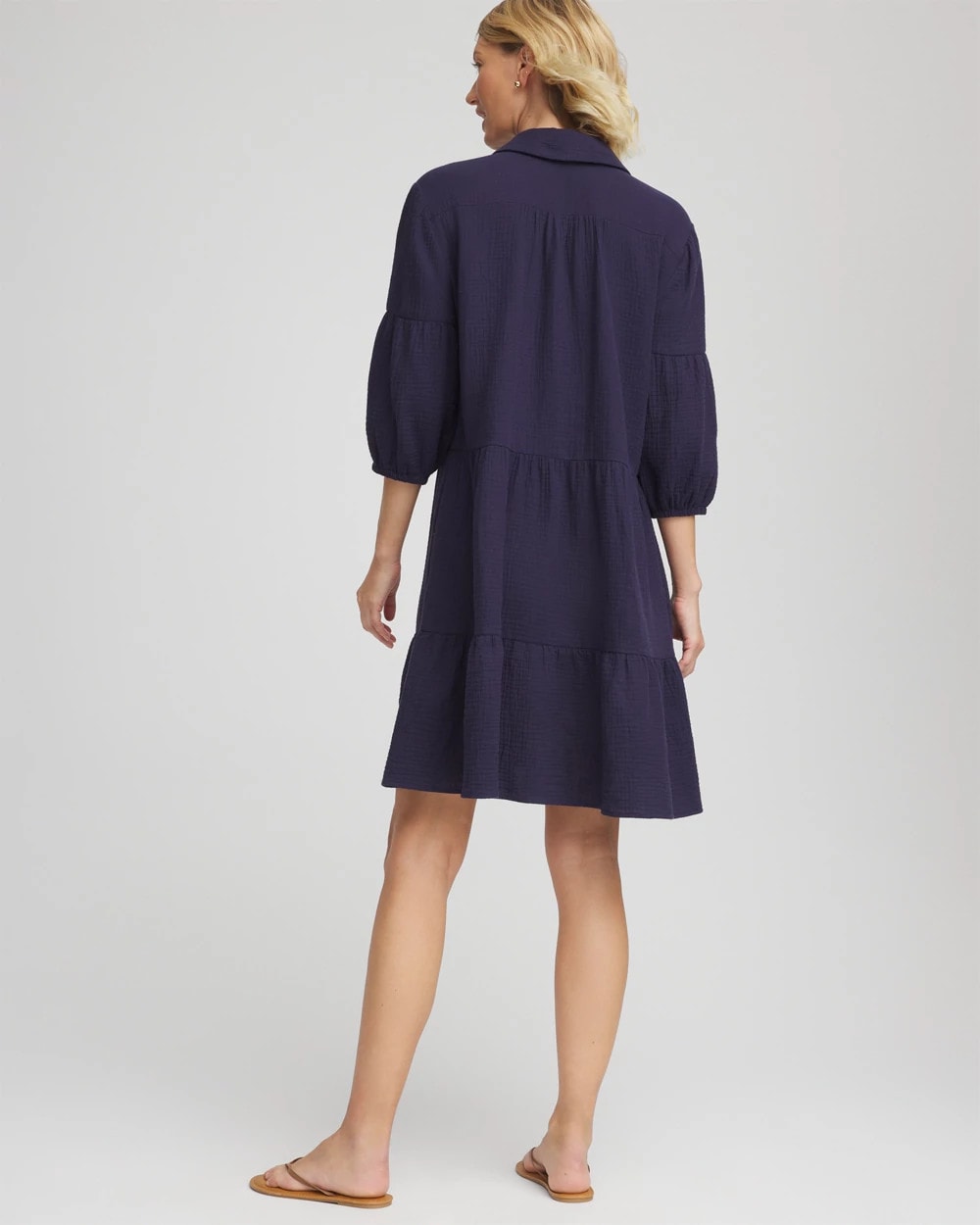 Chico's Woven Tiered Swim Cover-Up Dress