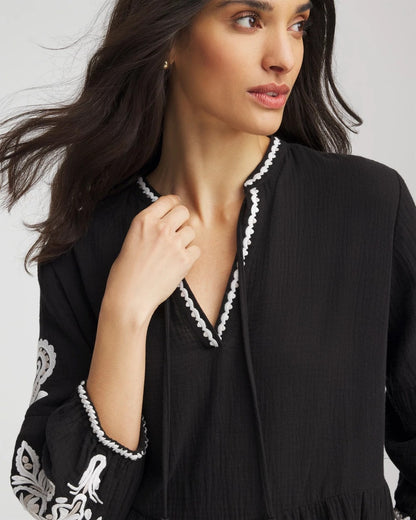 Chico's Woven Embroidered Swim Cover-Up