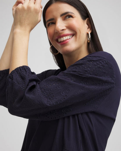 Chico's Embroidered Eyelet Coverup