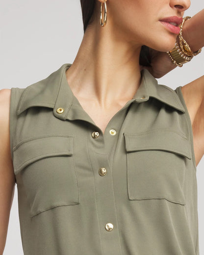 Chico's Travelers™ Knit Sleeveless Shirtdress