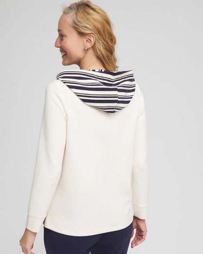 Chico's Zenergy® Double-Knit Stripe Hood Tunic