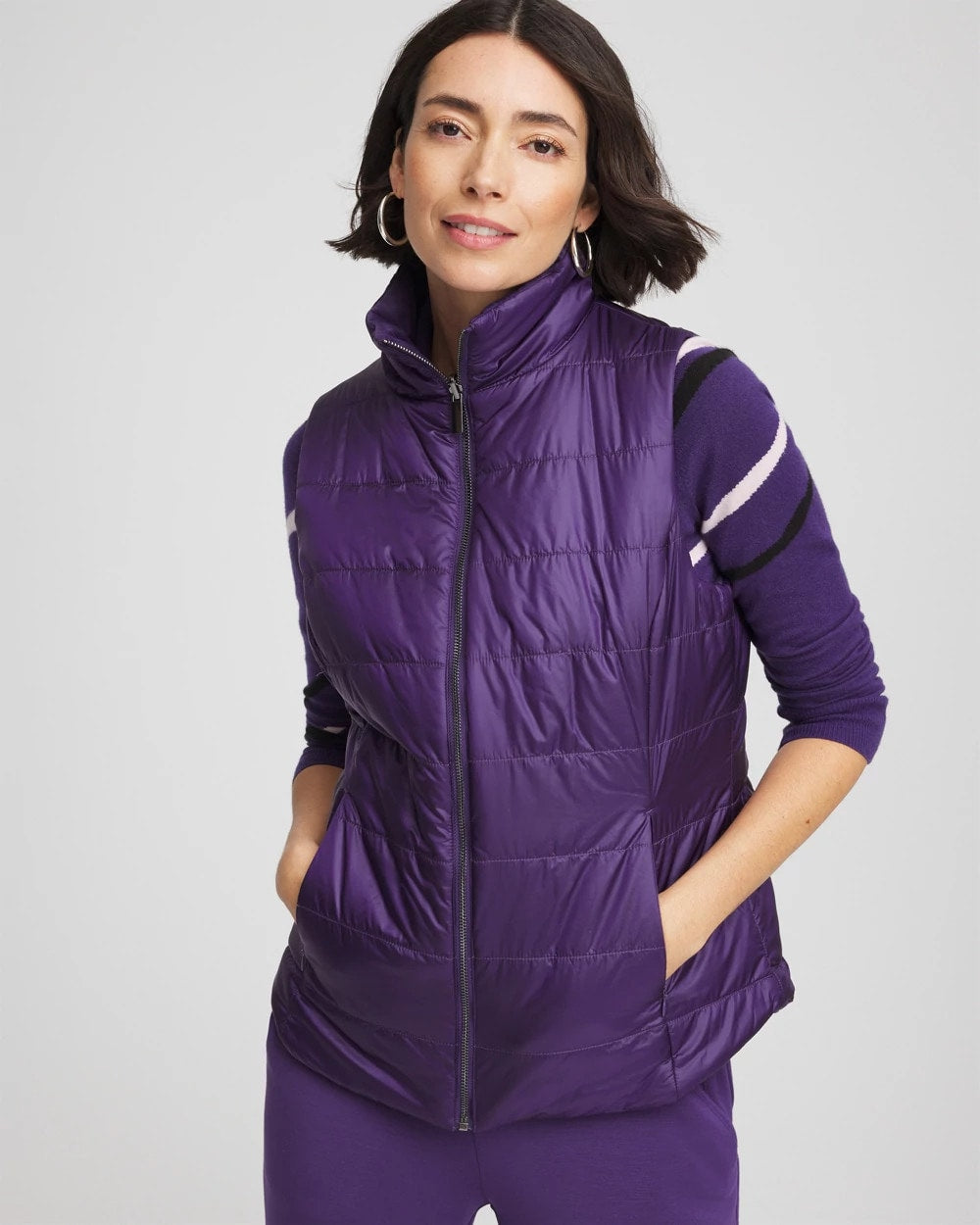 Chico's Zenergy® Reversible Velvet Puffer Vest