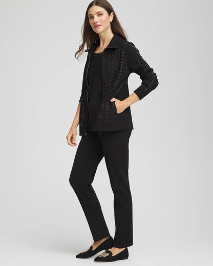 Chico's Zenergy® Luxe Diamante Zip Cardigan