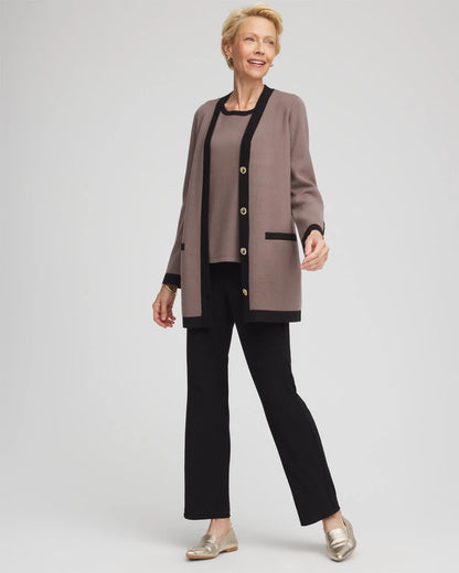 Chico's Travelers™ Tipped Button-Down Cardigan