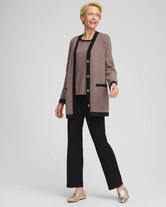 Chico's Travelers™ Tipped Button-Down Cardigan