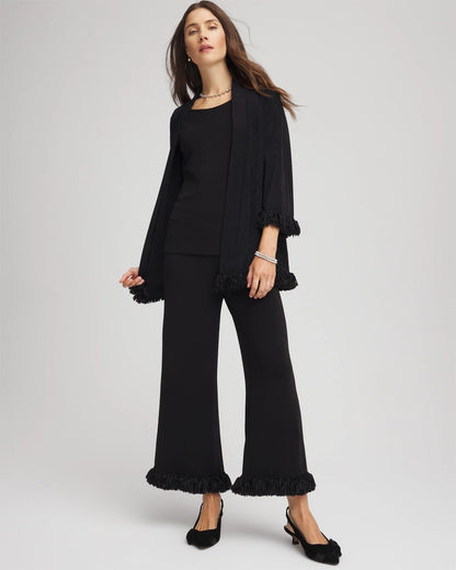 Chico's Travelers™ Collection Fringe Hem Cropped Pants