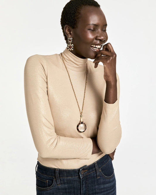Chico's Touch of Cool™ Foil Mock Neck Layering Tee