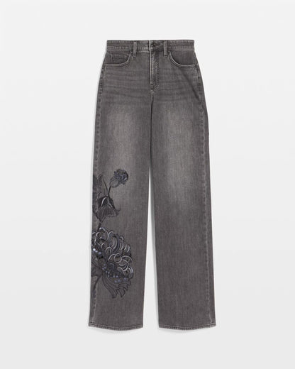 Chico's Printed High-Rise Wide-Leg Jean