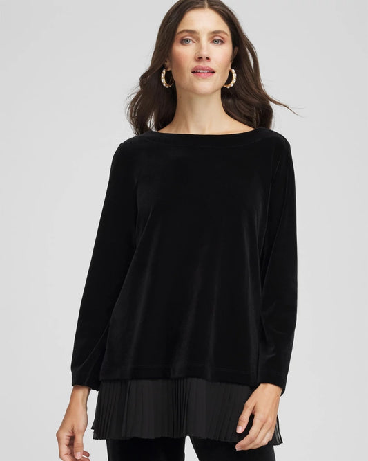 Chico's Travelers™ Chiffon Hem Velvet Tunic