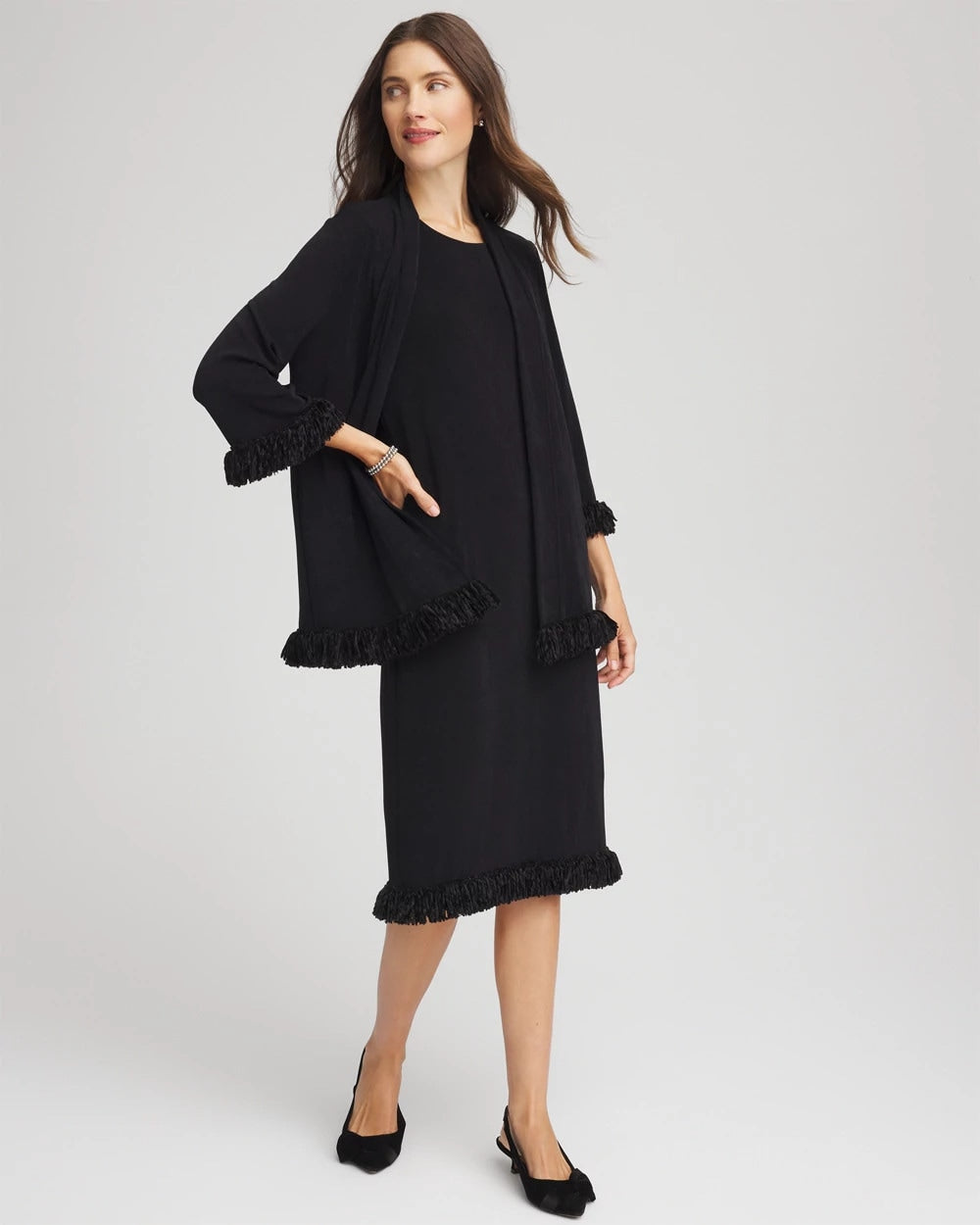 Chico's Travelers™ Fringe Hem Tank Dress