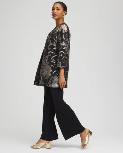 Chico's Travelers™ Collection Jacquard Floral Shine Jacket