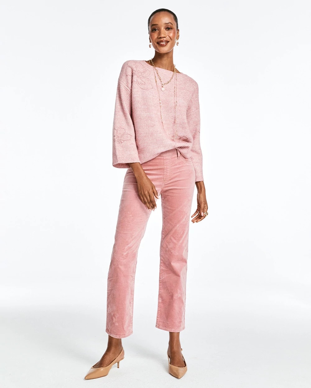 Chico's Velveteen Pull-On Flared Jeans