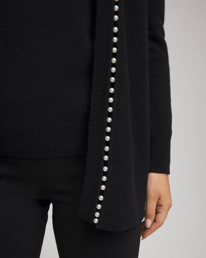 Chico's Cashmere Pearl-Trim Cardigan
