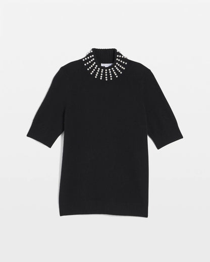 Chico's Cashmere Pearl Mockneck Sweater