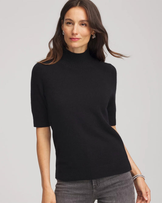 Chico's Cashmere Elbow-Sleeve Sweater