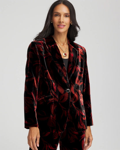 Chico's Velvet Printed Blazer
