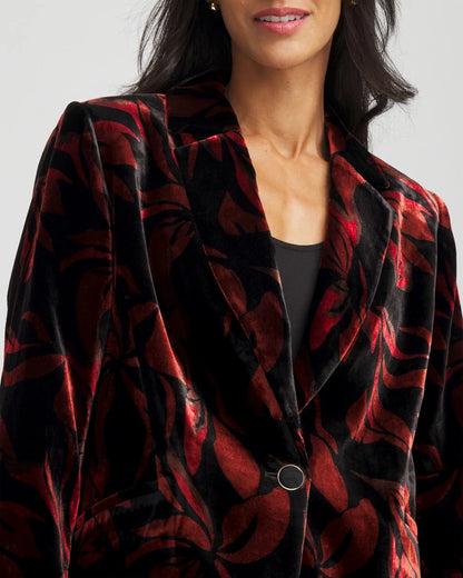 Chico's Velvet Printed Blazer