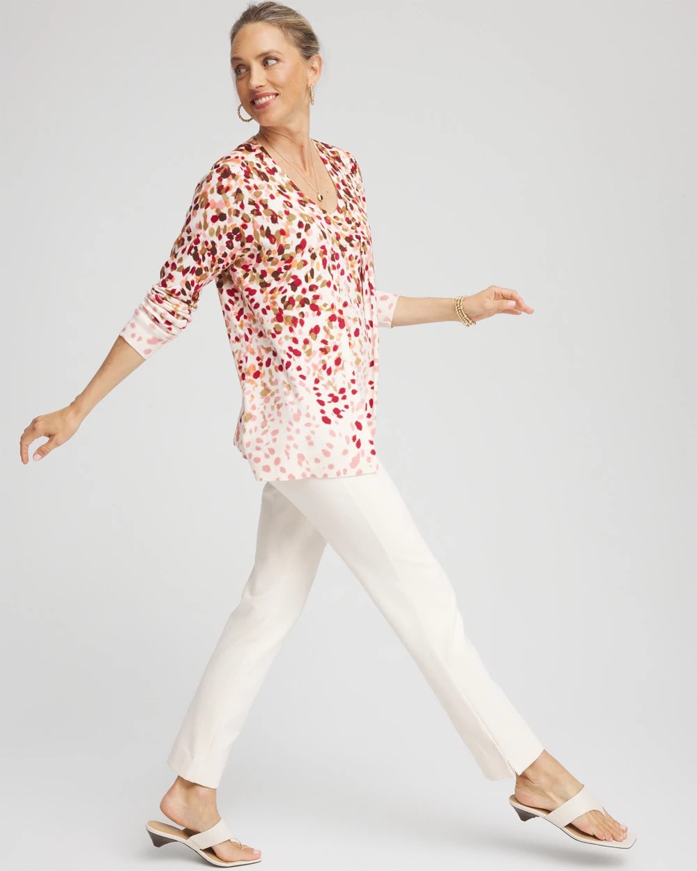 Chico's Ombré Printed V-Neck Cardigan