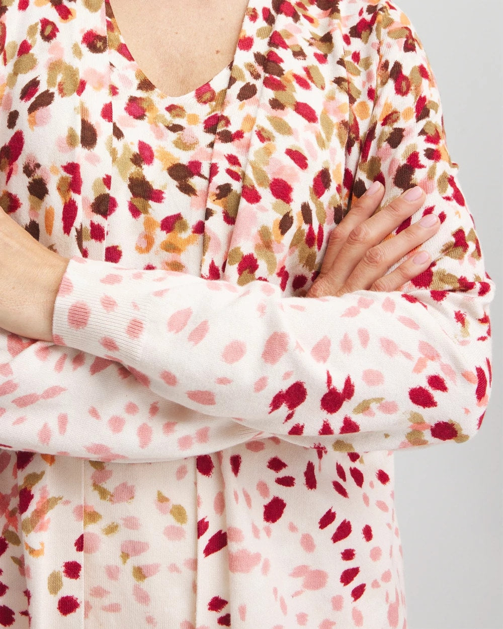 Chico's Ombré Printed V-Neck Cardigan