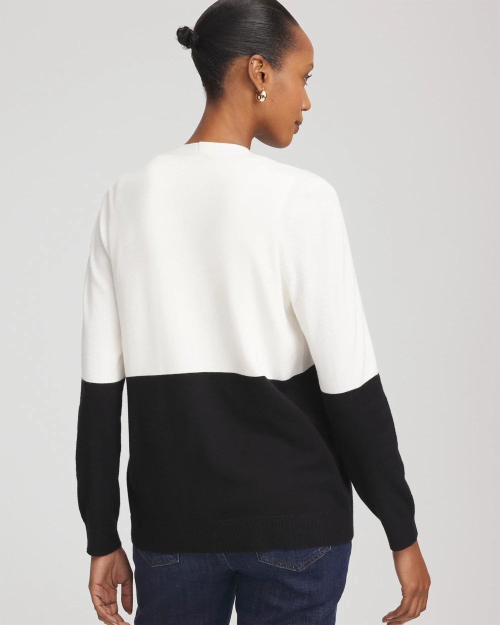Chico's Ella Colorblock Long-Sleeve Cardigan