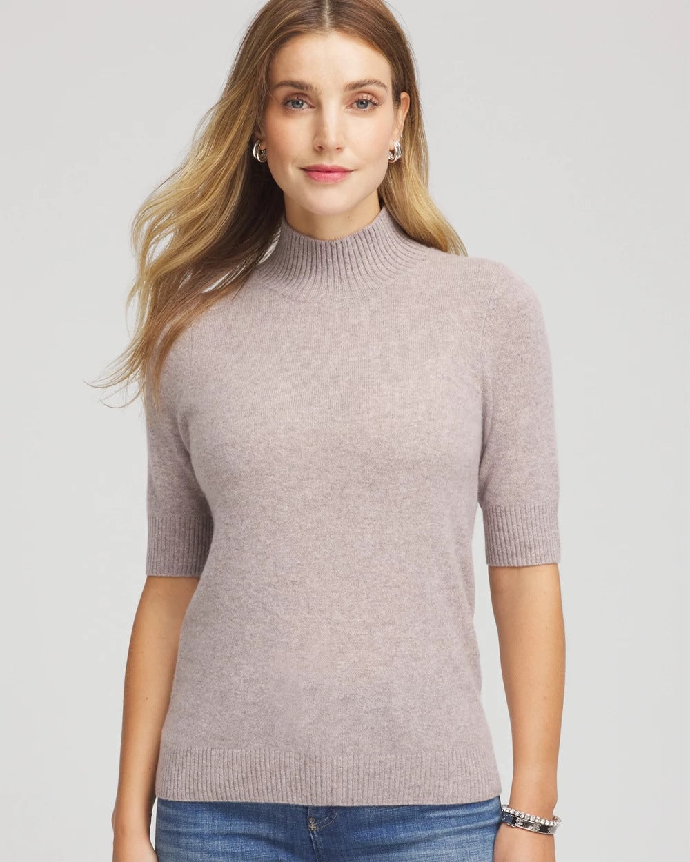 Chico's Cashmere Elbow-Sleeve Sweater