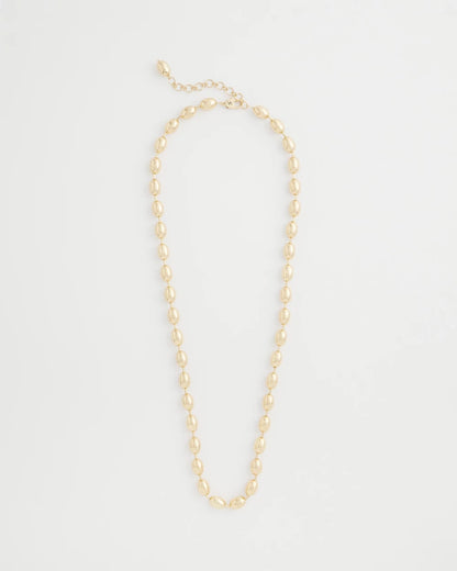 Chico's Gold Bead Long Single-Strand Necklace