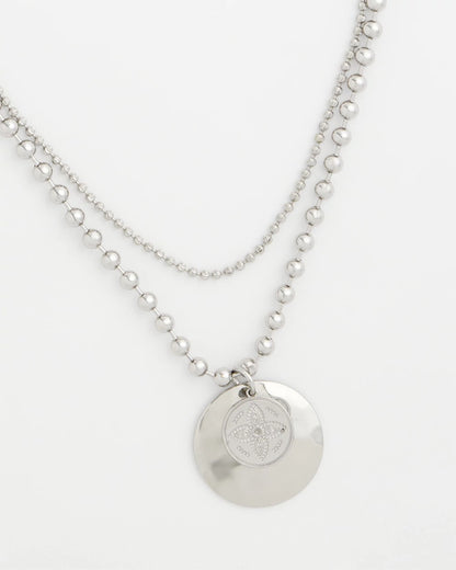 Chico's Short Silver Ball Chain Pendant