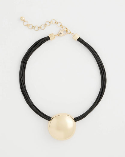 Chico's Gold Pendant Cord Necklace