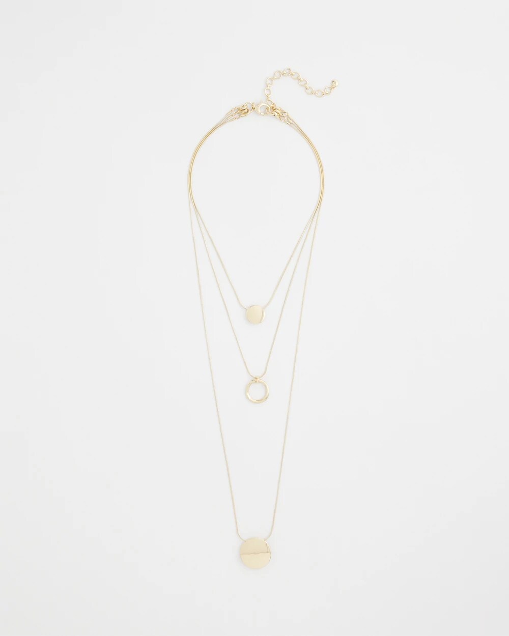 Chico's Gold Triple Pendant Necklace