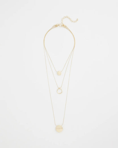 Chico's Gold Triple Pendant Necklace