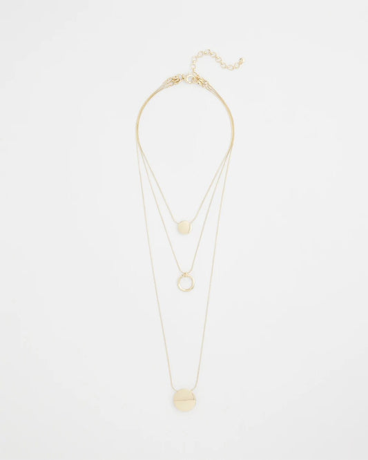 Chico's Gold Triple Pendant Necklace