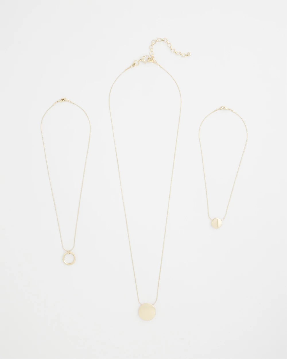 Chico's Gold Triple Pendant Necklace