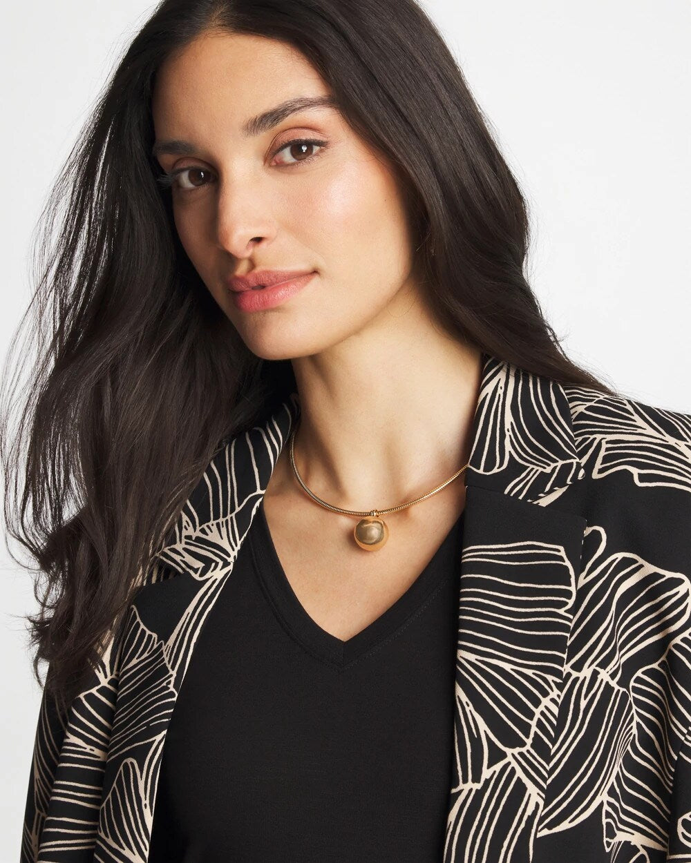 Chico's Gold Bead Collar Necklace