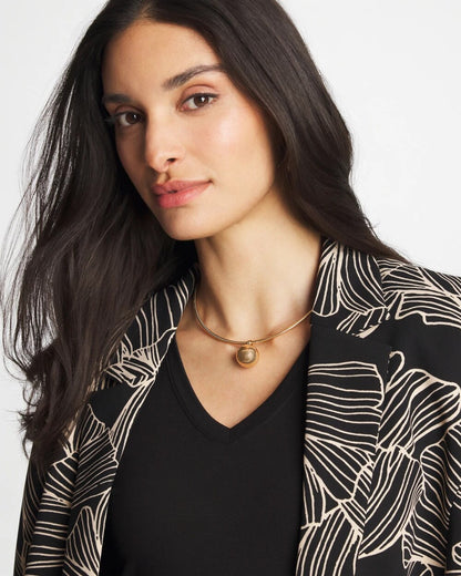 Chico's Gold Bead Collar Necklace