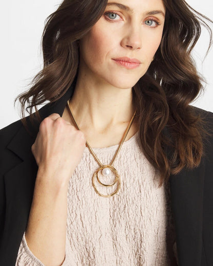 Chico's Pearl and Gold Pendant