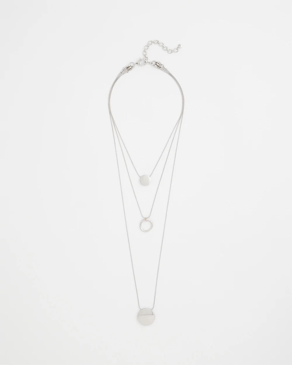 Chico's Silver Triple Pendant Necklace