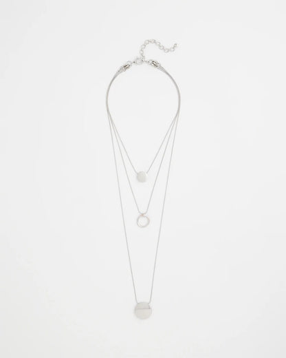 Chico's Silver Triple Pendant Necklace